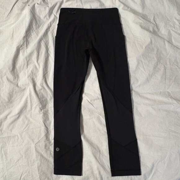 Lululemon Pace Rival Crop 22" Mid-Rise Black Luxtreme Running Leggings Size 2 - Picture 6 of 11